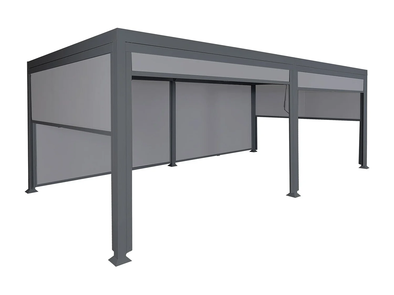 Aluminiumspergola MCW-L41 med 6 sidevægge,  antracit
