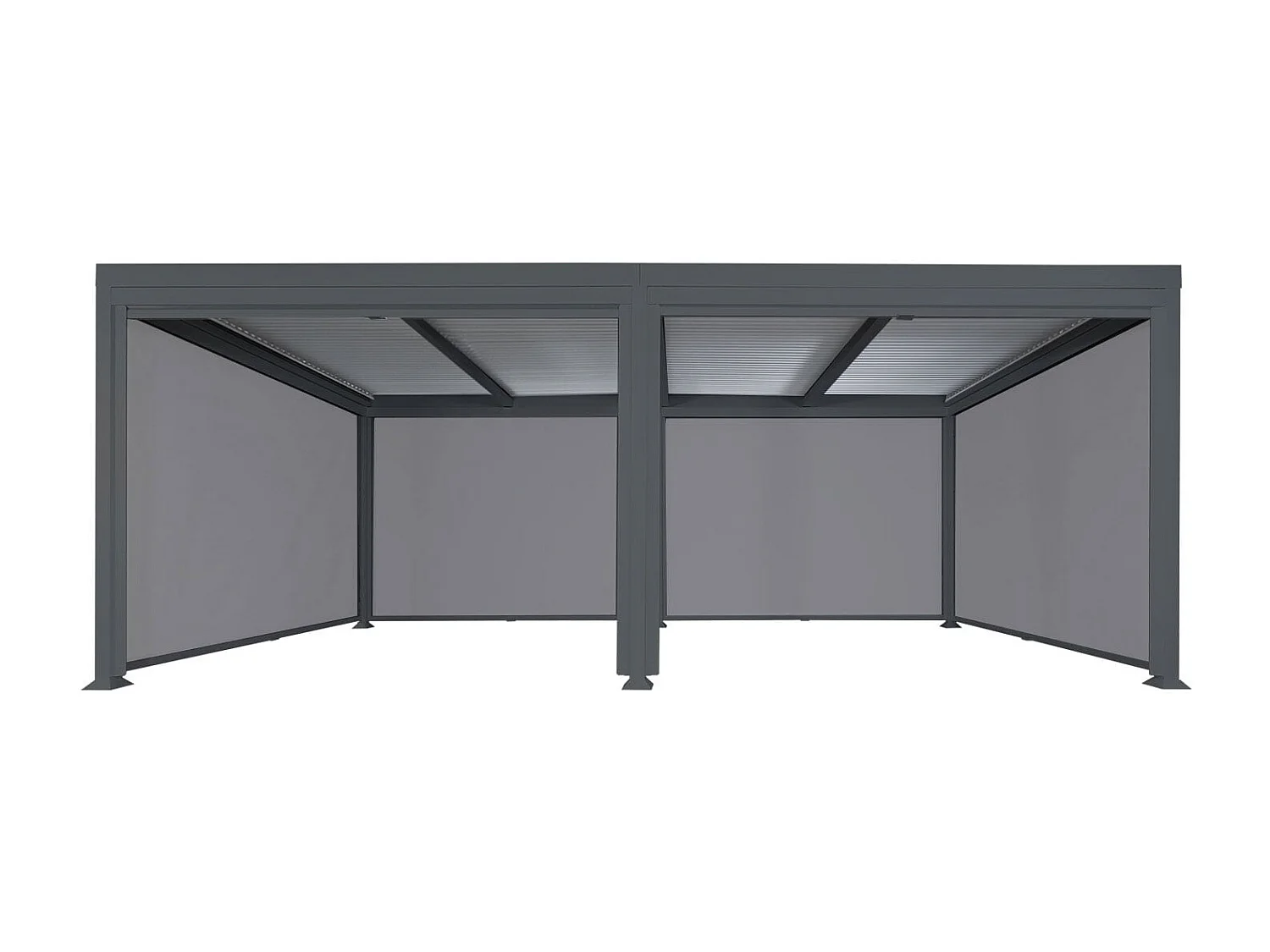 Aluminiumspergola MCW-L41 med 6 sidevægge,  antracit