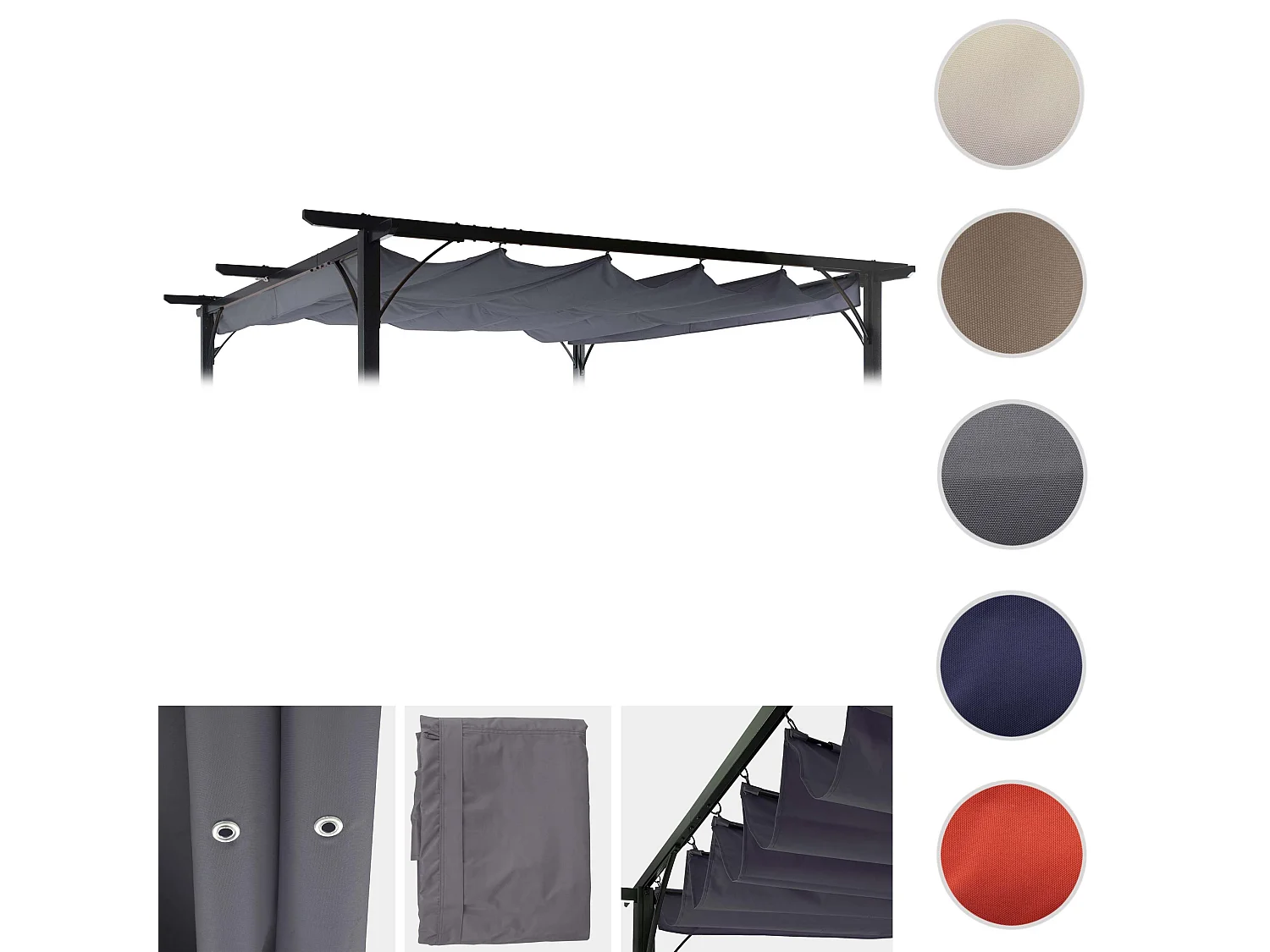 Vervangende bekleding dak pergola MCW-C42,  grijs