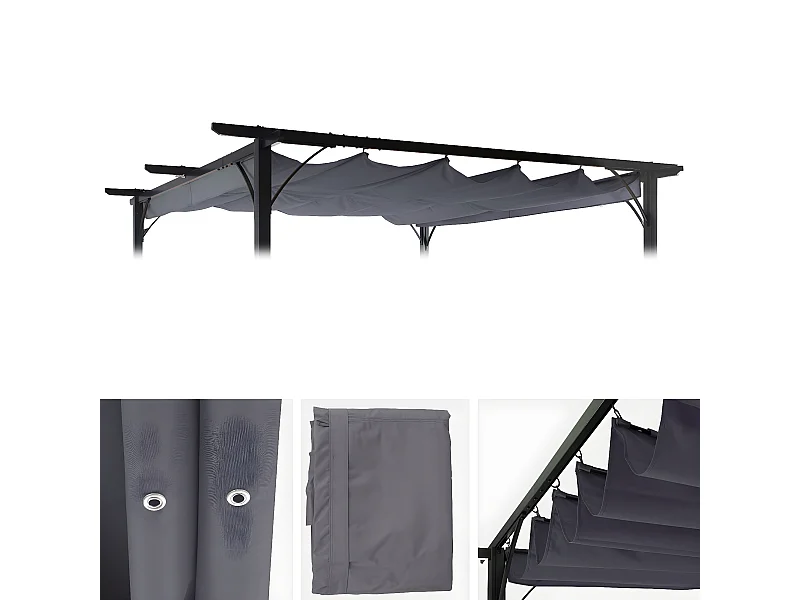 Ersatzbezug Dach Pergola MCW-C42, Grau