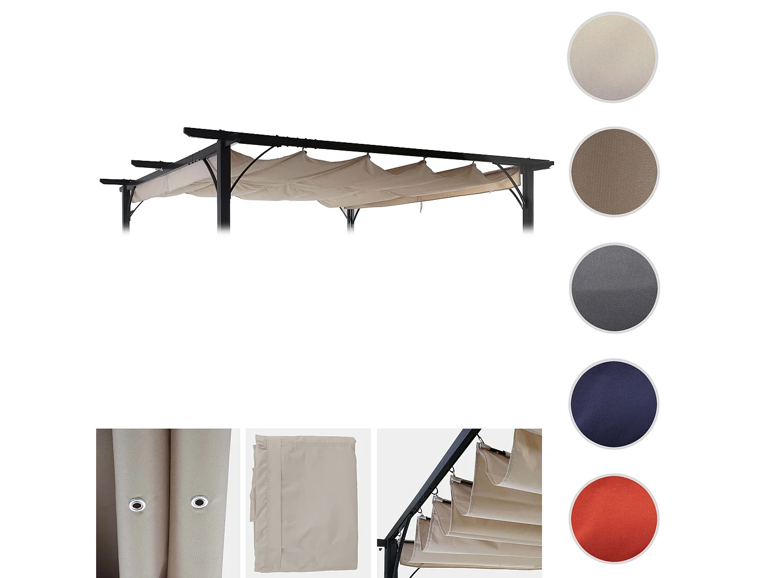 Vervangende bekleding dak pergola MCW-C42,  crème