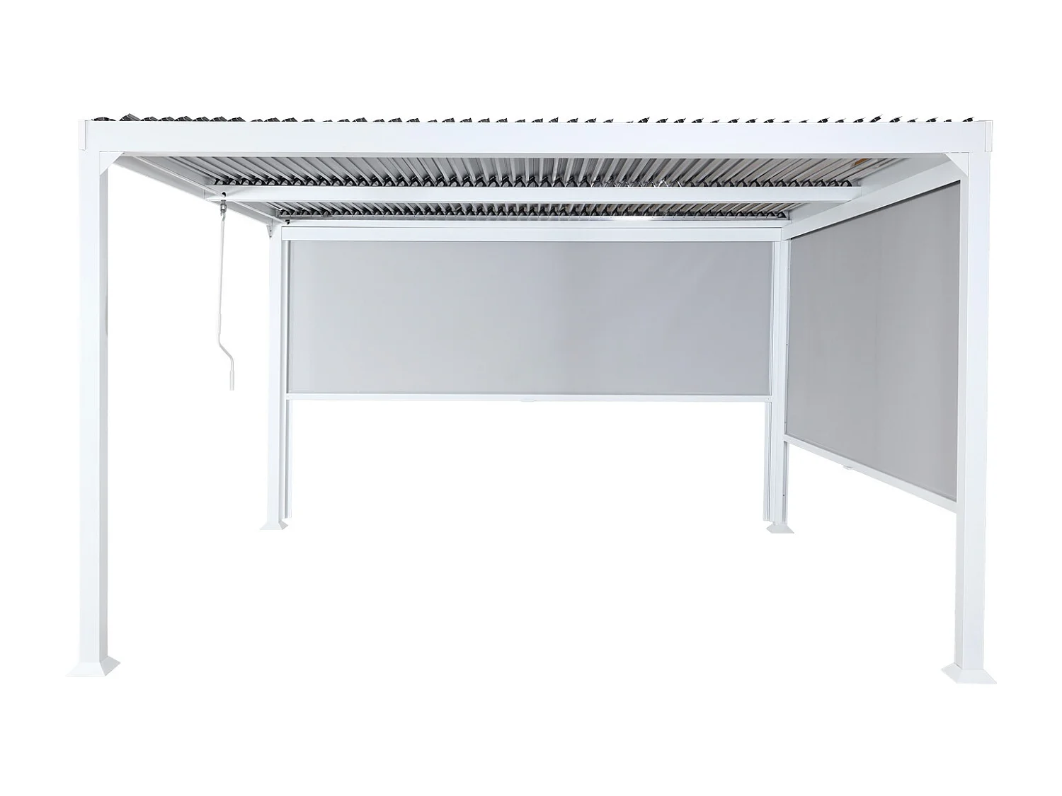 Pergola aluminiowa MCW-L41 z 2x ścianką boczną,  biały