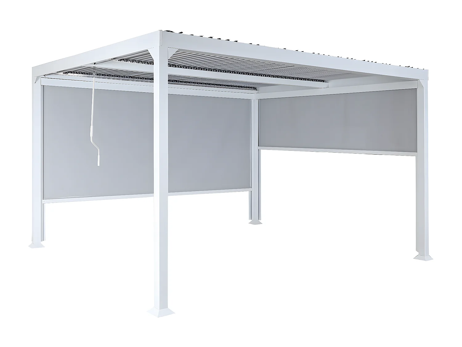 Pergola aluminiowa MCW-L41 z 2x ścianką boczną,  biały