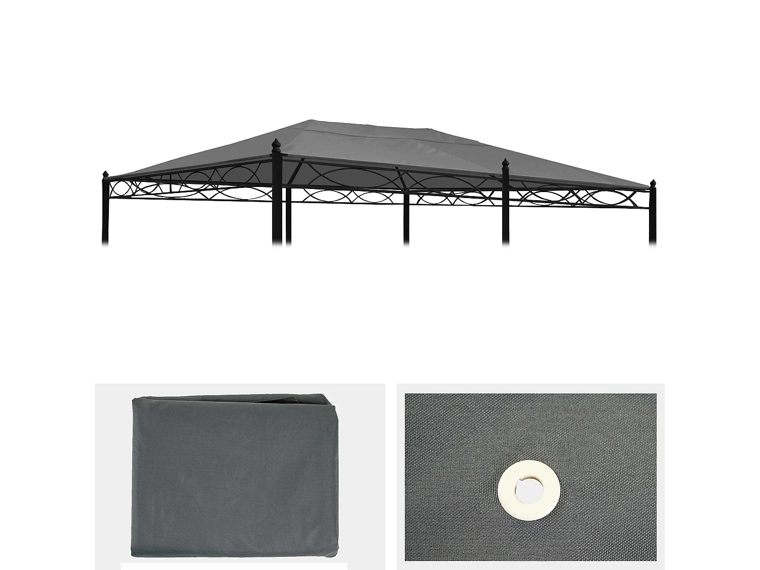 Ersatzbezug Dach Pergola Calpe IV, Grau