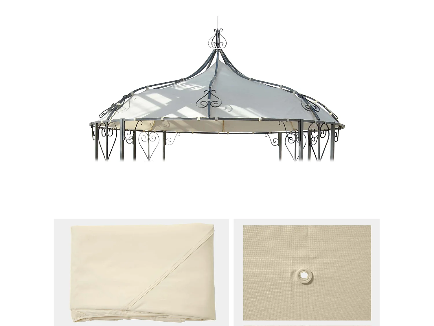 Ersatzbezug Dach für Pergola  Cabrera, Creme