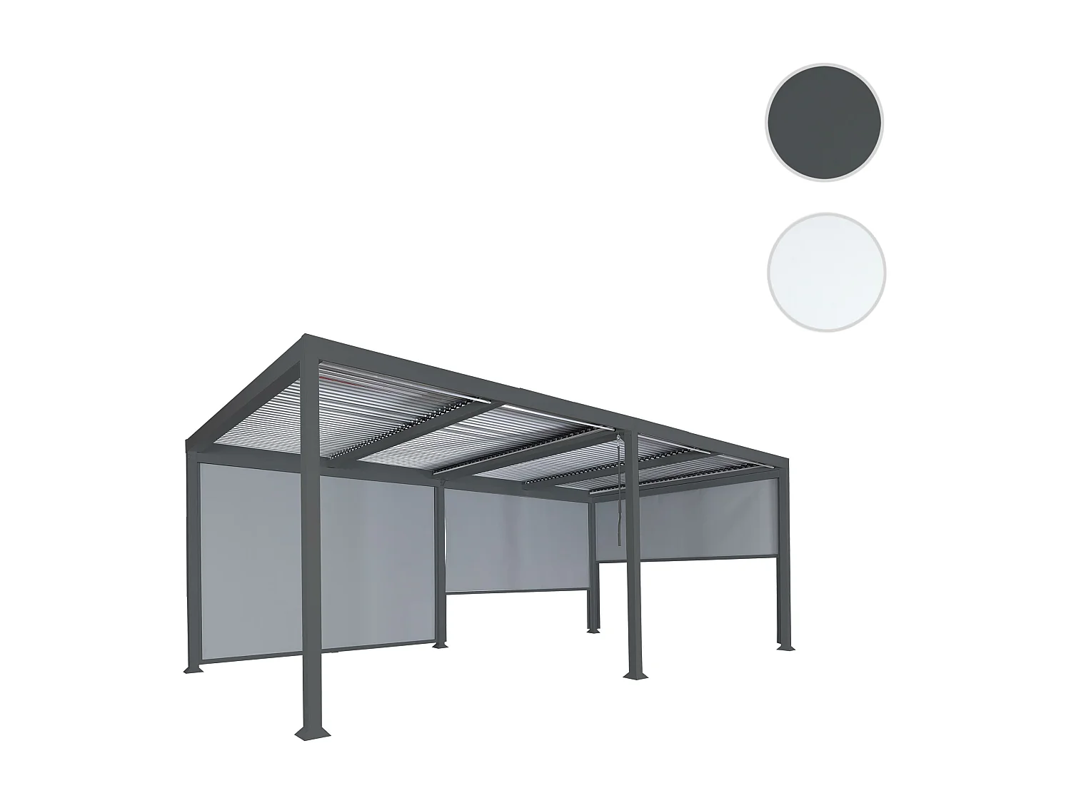 Pergola aluminiowa MCW-L41 z 3 ściankami bocznymi,  antracyt
