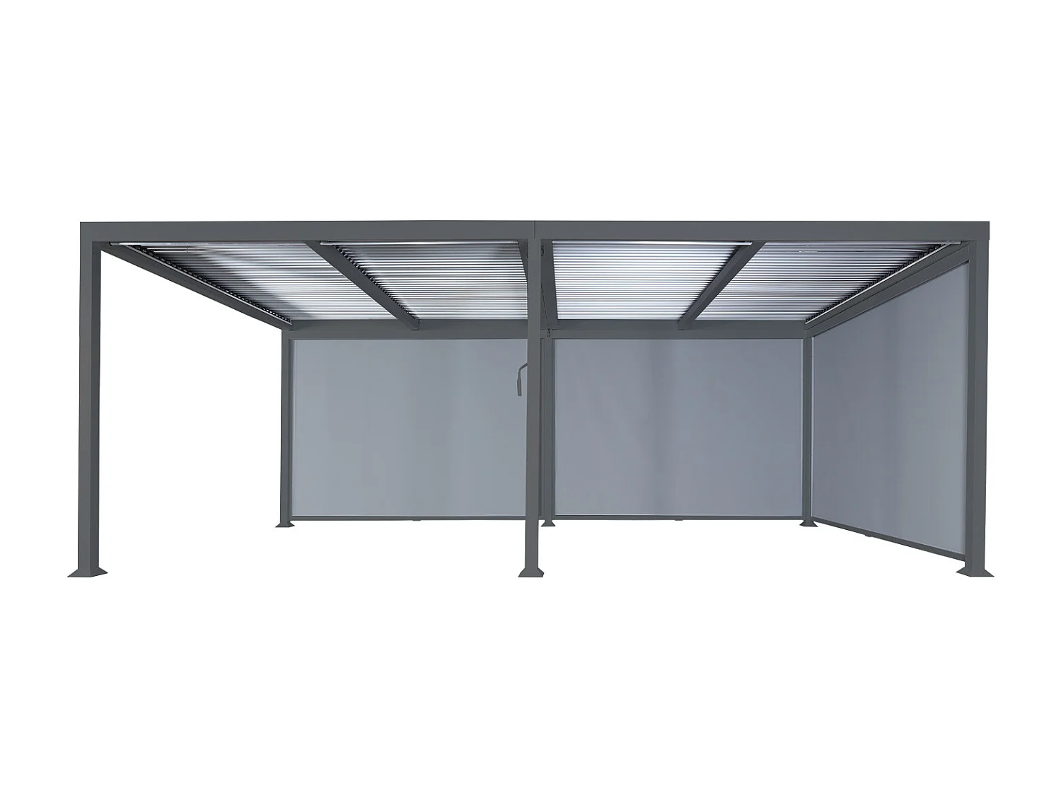 Pergola aluminiowa MCW-L41 z 3 ściankami bocznymi,  antracyt