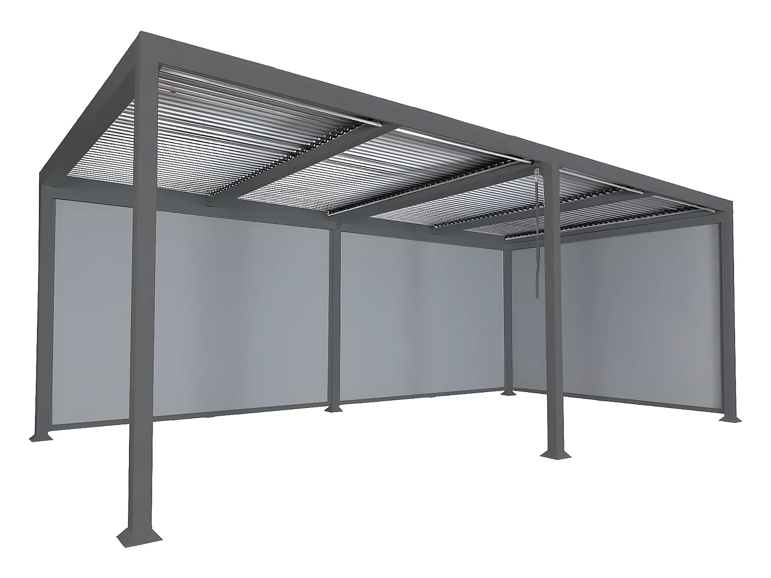 Pergola aluminiowa MCW-L41 z 3 ściankami bocznymi,  antracyt