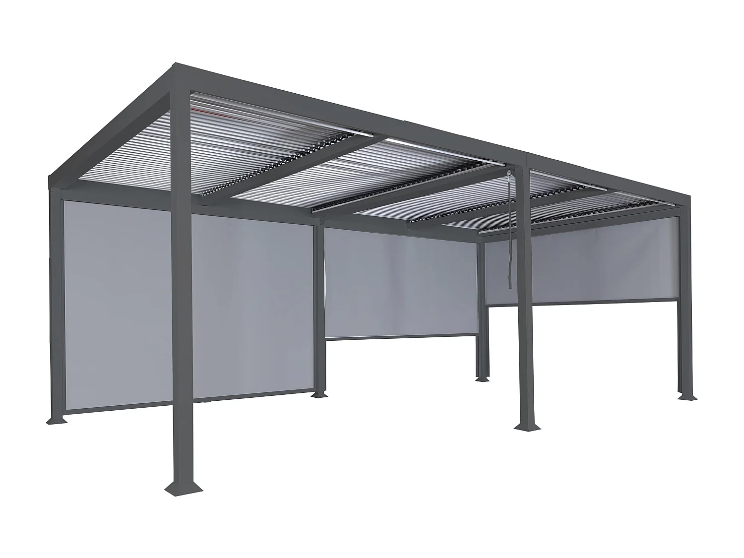 Aluminiumspergola MCW-L41 med 3 sidevægge,  antracit