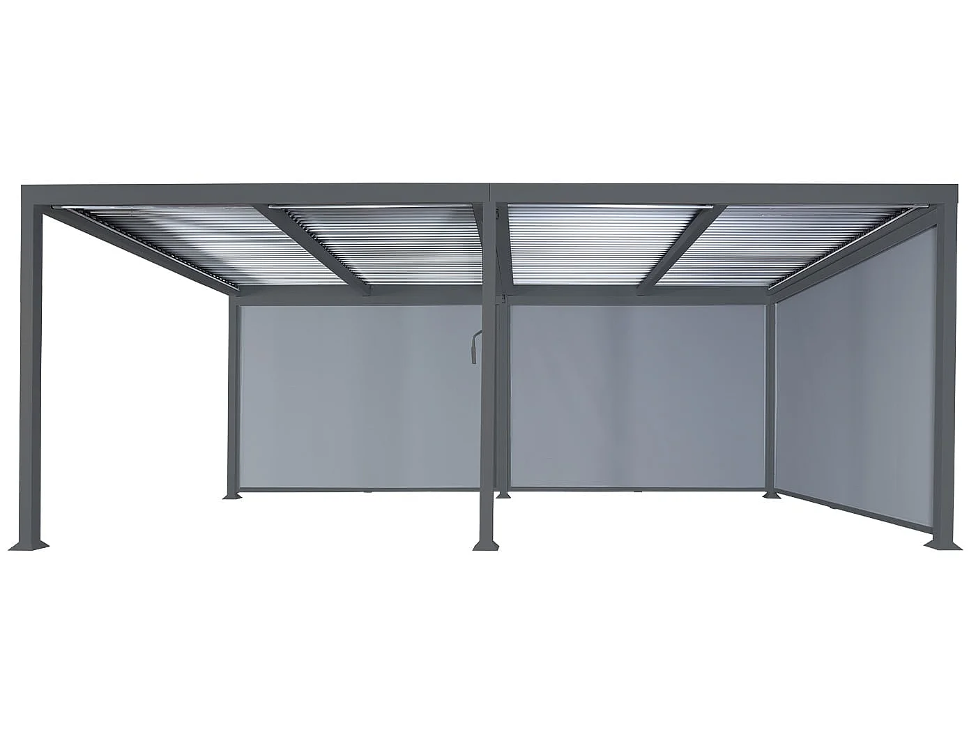 Aluminiumspergola MCW-L41 med 3 sidevægge,  antracit