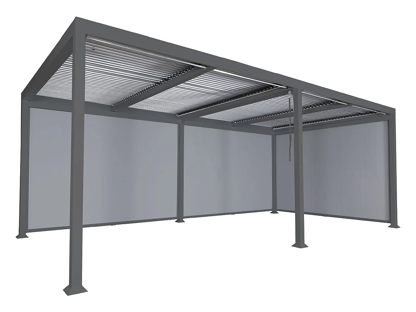 Aluminiumspergola MCW-L41 med 3 sidevægge,  antracit