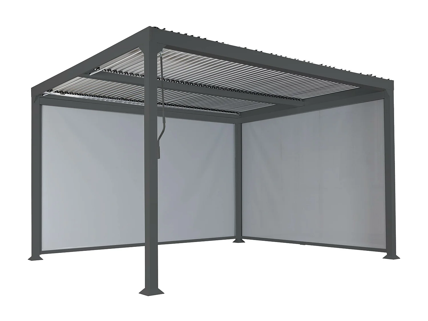 Pergola aluminiowa MCW-L41 z 2x ścianką boczną,  antracyt