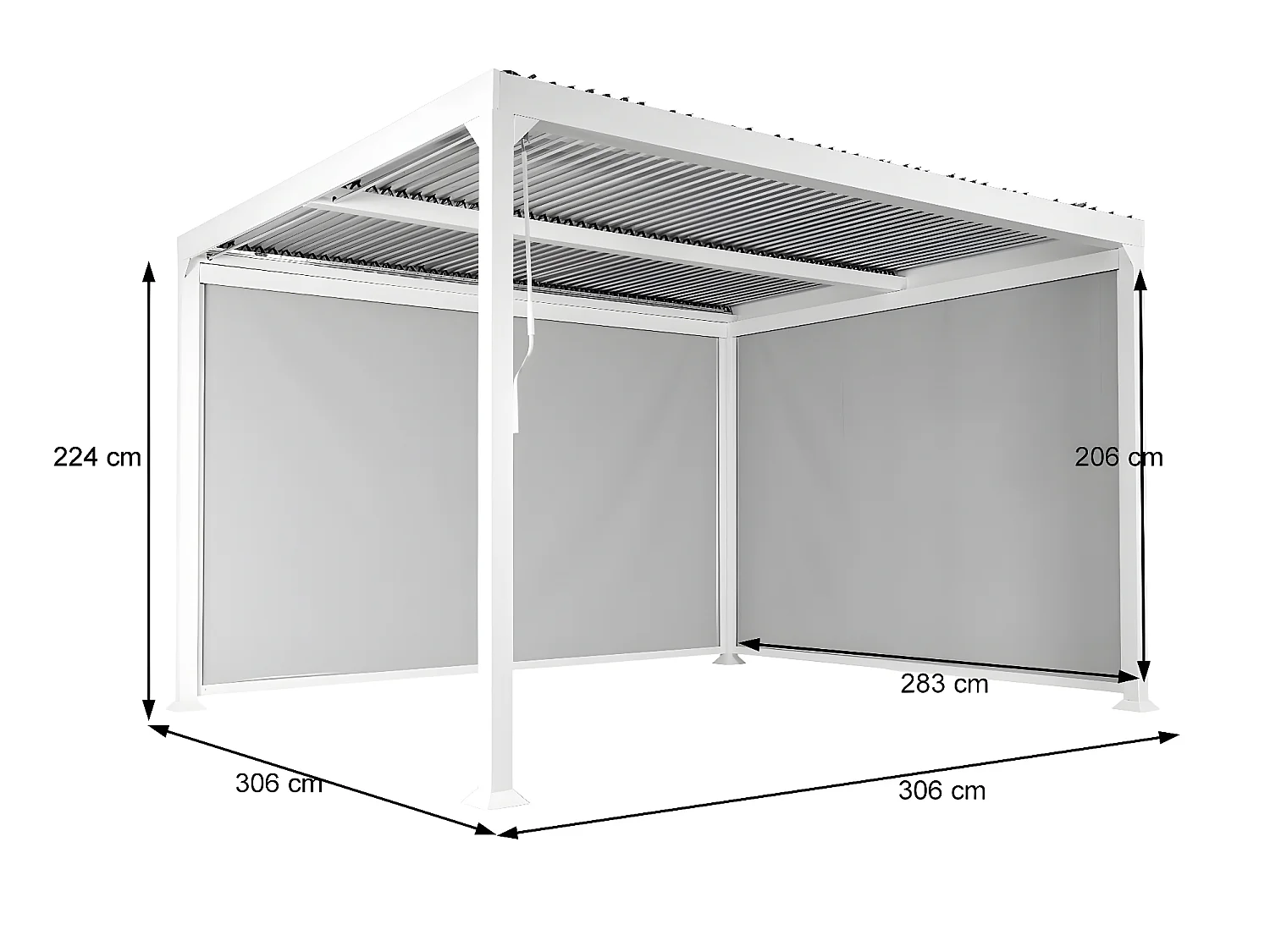 Pergola aluminiowa MCW-L41 z 2x ścianką boczną,  antracyt