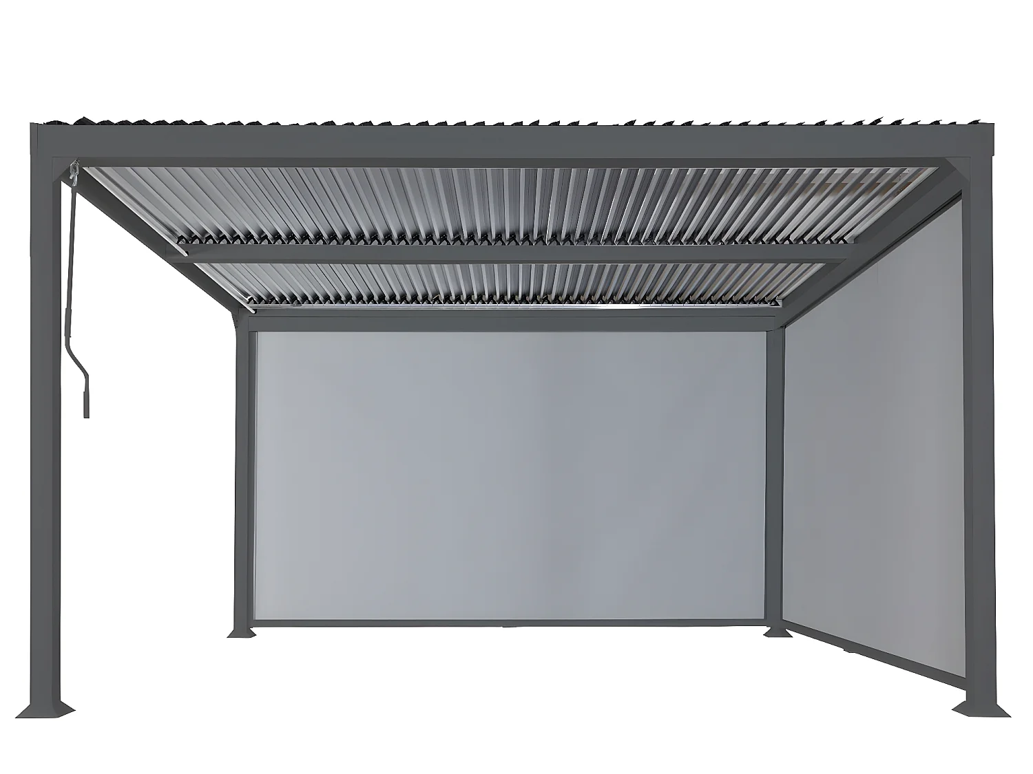 Pergola aluminiowa MCW-L41 z 2x ścianką boczną,  antracyt