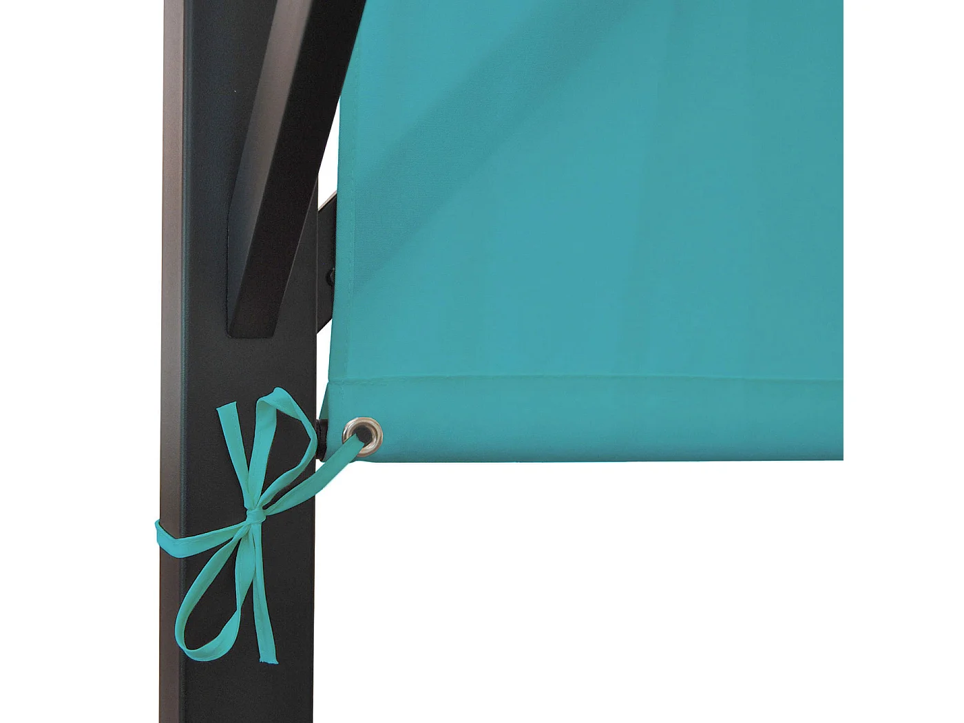 Pergola Baia, Garten Pavillon Terrassenüberdachung, stabiles 6cm-Stahl-Gestell + Schiebedach türkis-blau, 4x4m