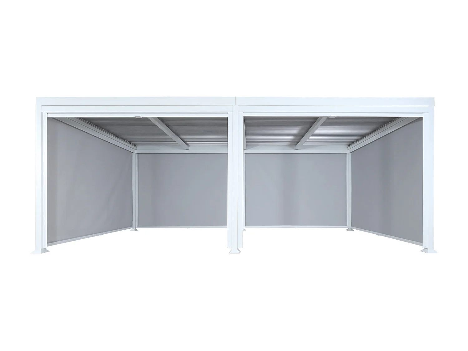 Aluminiowa pergola MCW-L41 z 6-krotną ścianą boczną,  biały