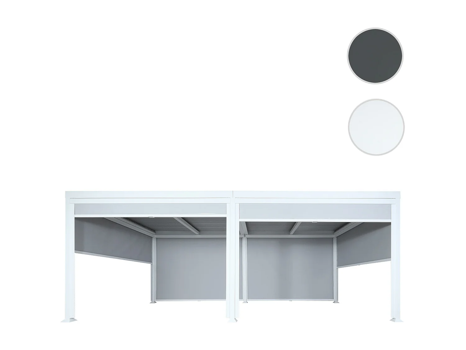 Aluminiowa pergola MCW-L41 z 6-krotną ścianą boczną,  biały