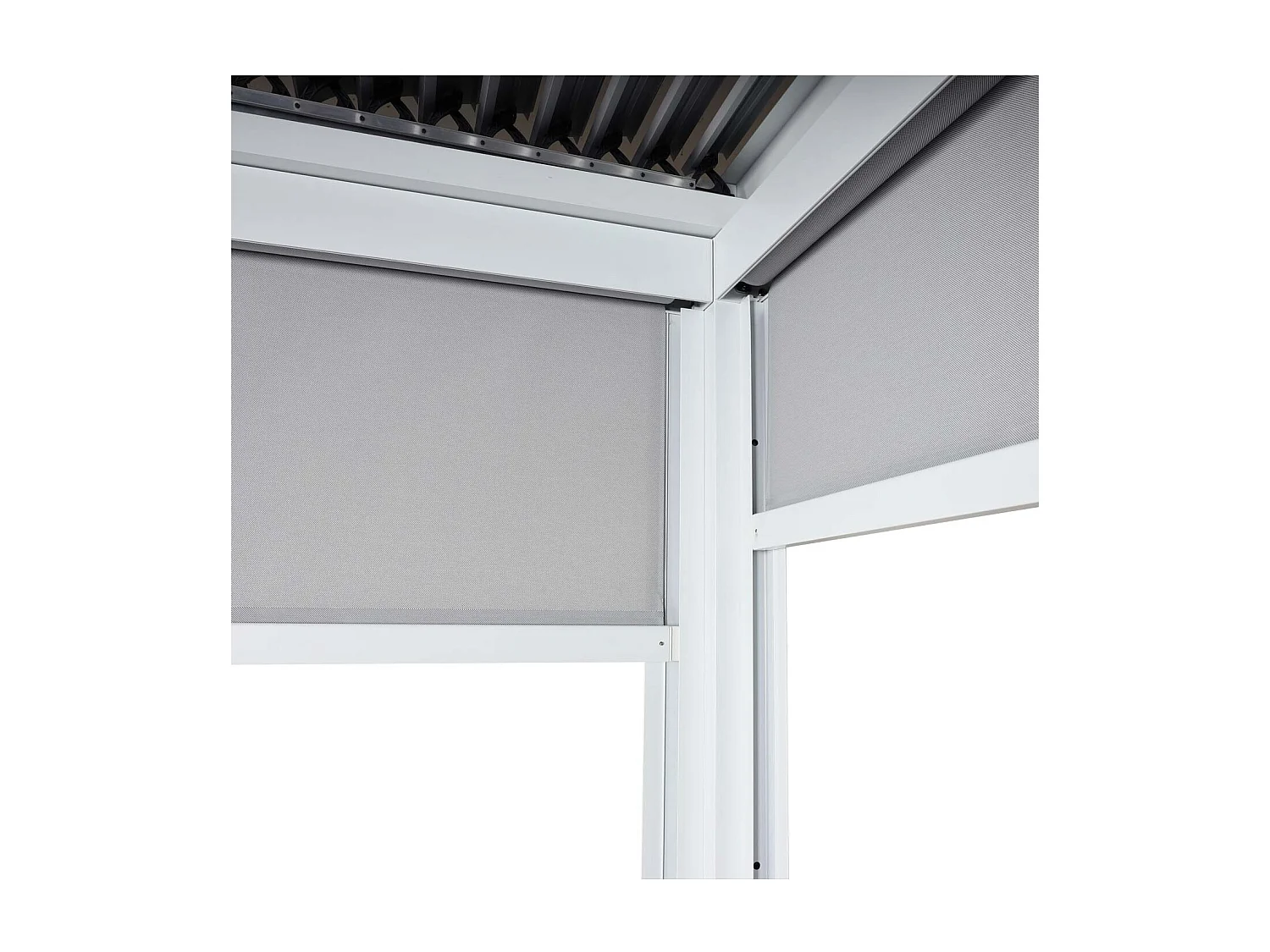 Aluminiumspergola MCW-L41 med 6 sidevægge,  hvid