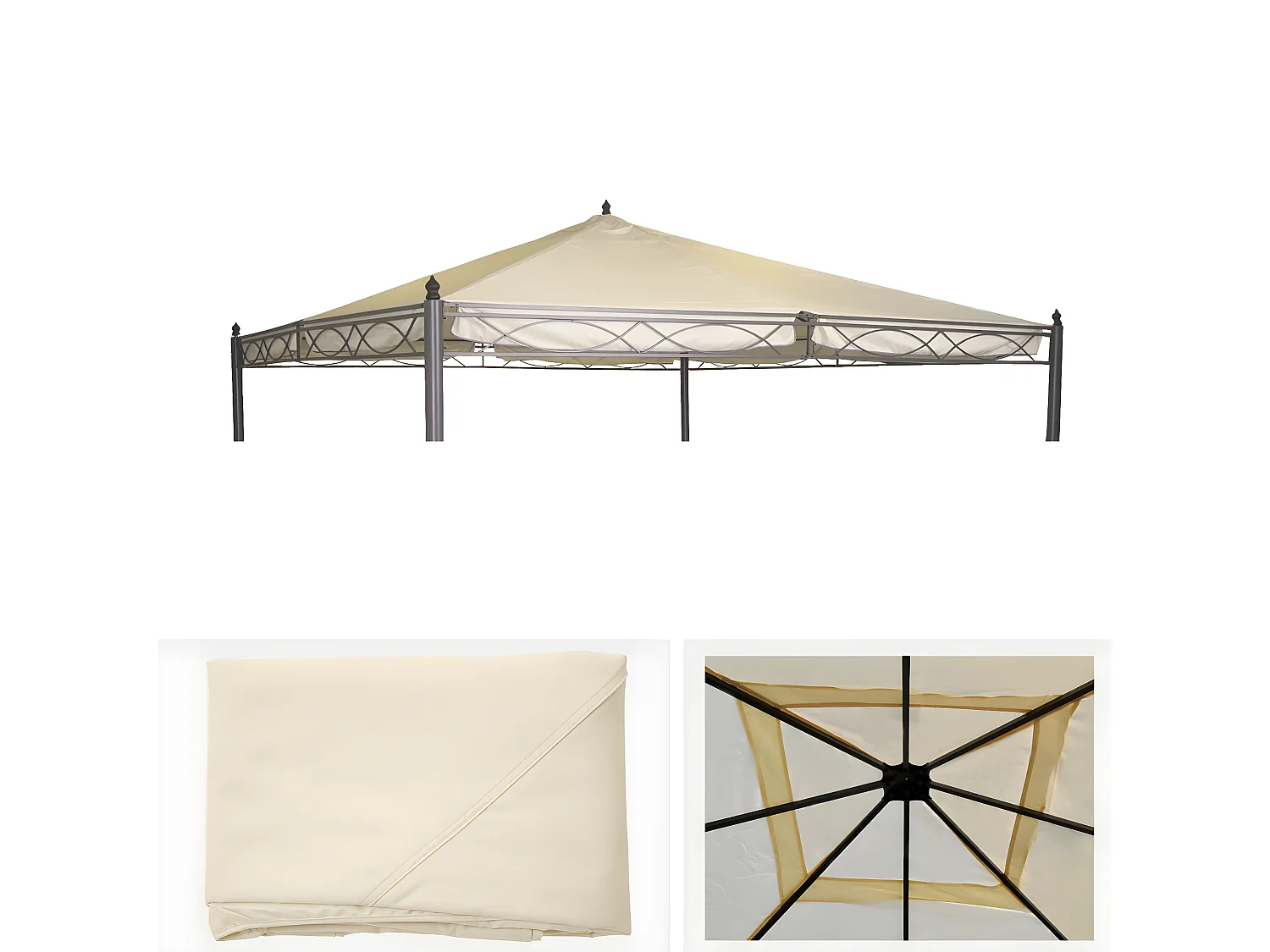Ersatzbezug Dach für Pergola Calpe III, Creme