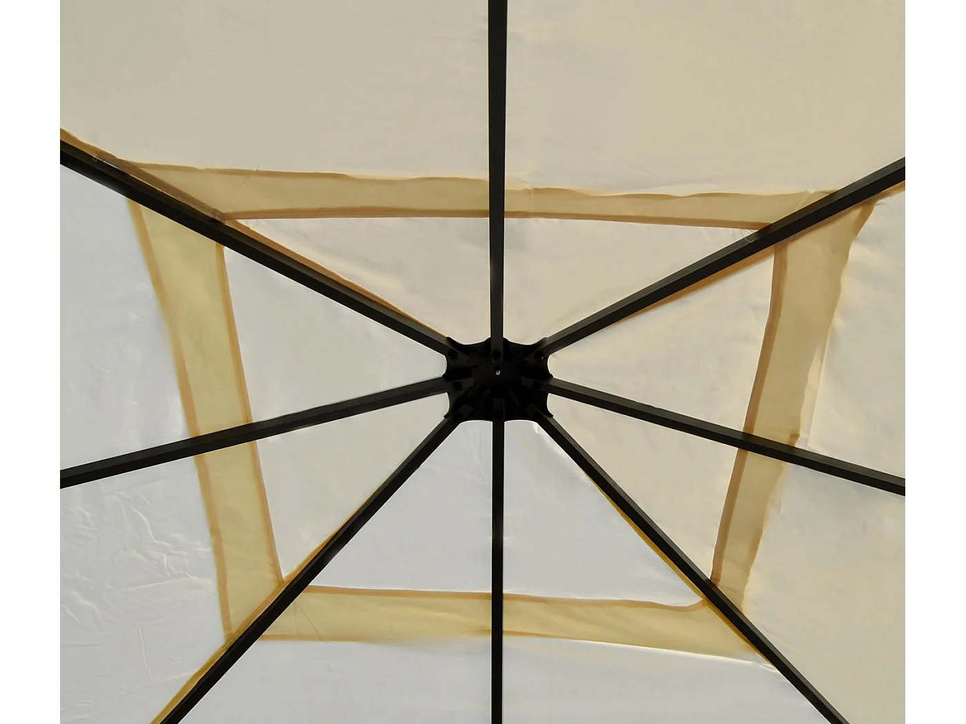 Telo di ricambio copertura tetto per gazebo Cadice poliestere 4x4m ~ avorio