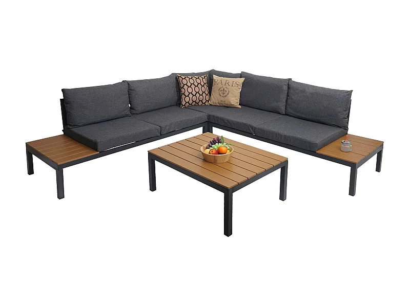 Tuinset MCW-H54b (2-delig),  donkergrijze stoffering