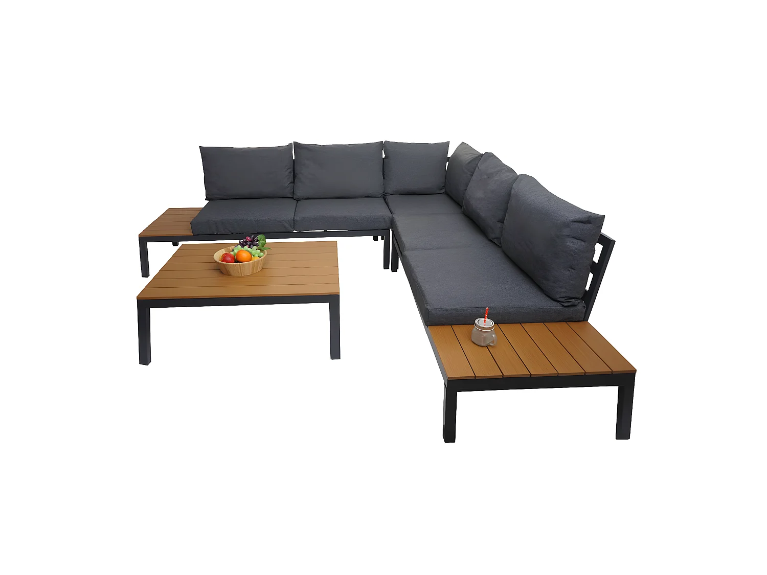 Zestaw ogrodowy MCW-H54b (2-częściowy),  ciemnoszara tapicerka