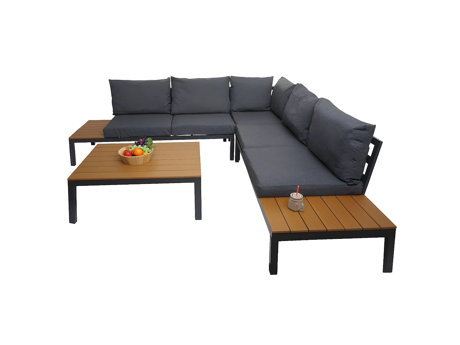 Zestaw ogrodowy MCW-H54b (2-częściowy),  ciemnoszara tapicerka