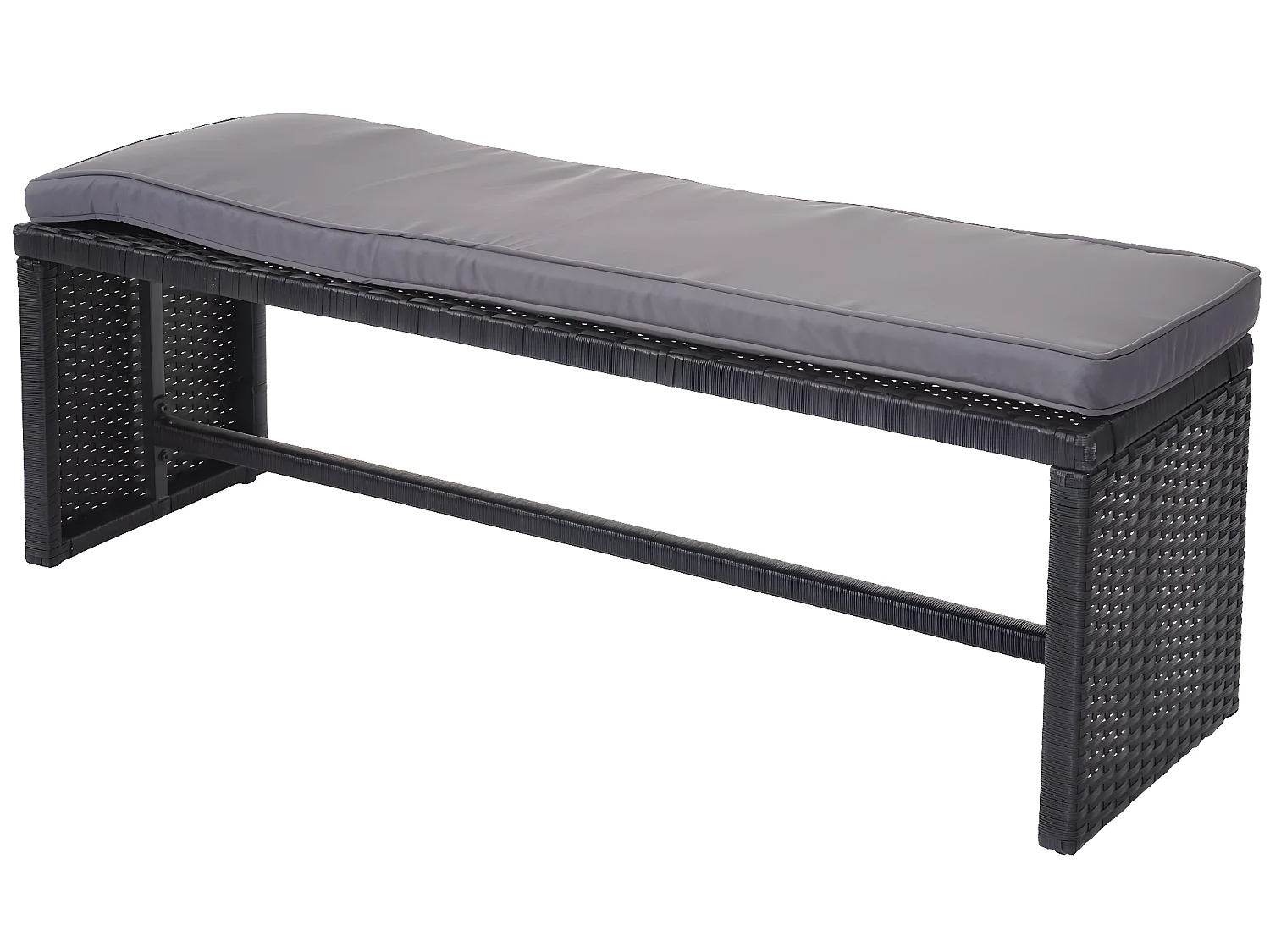 Zestaw polirattanowy MCW-A29 z ławką,  poduszki ciemnoszare, z ławką