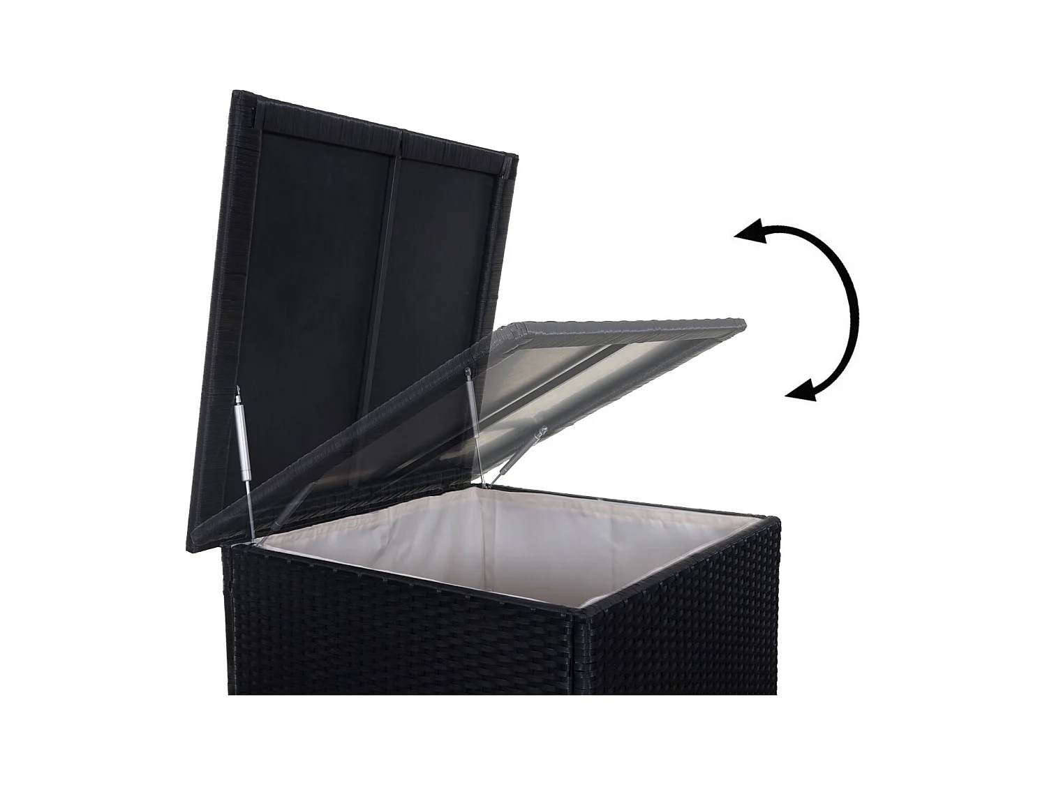 Zestaw polirattanowy MCW-D21 Schowek,  antracyt, ciemnoszare poduszki