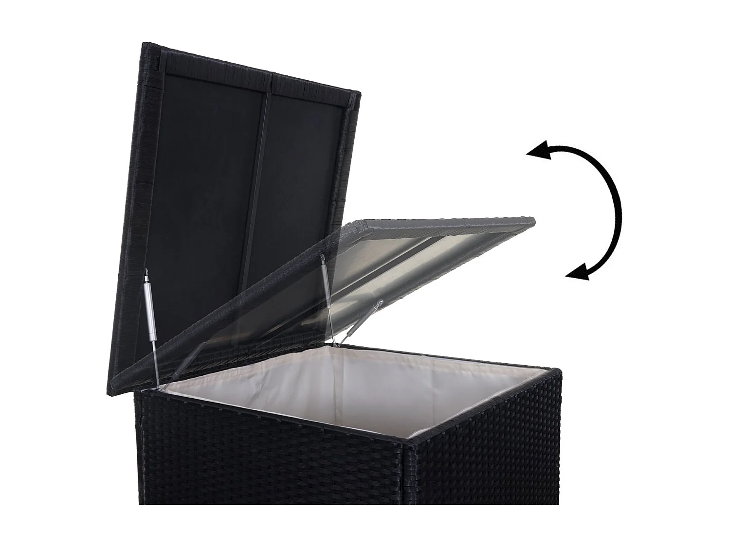 Poly-Rattan-Garnitur MCW-D21 Staufach, Anthrazit, Kissen dunkelgrau