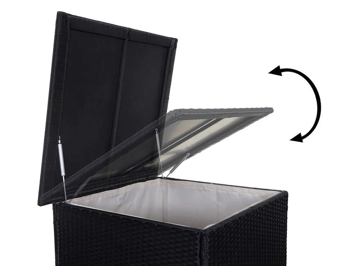 Poly-Rattan-Garnitur MCW-D21 Staufach, Anthrazit, Kissen dunkelgrau