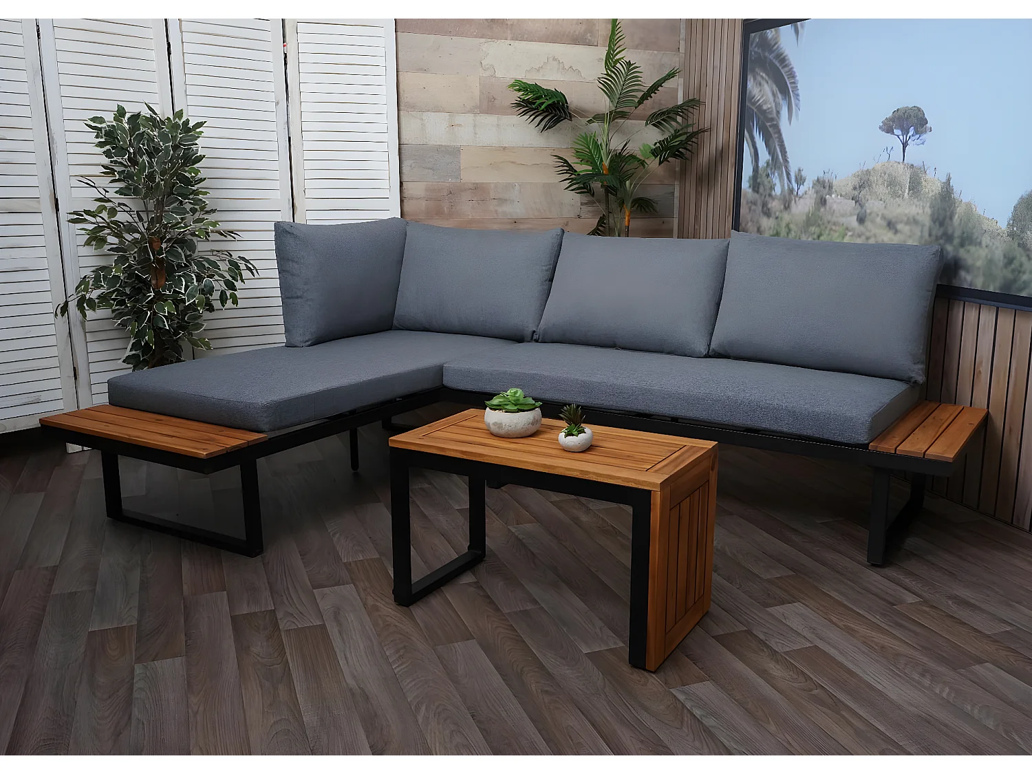 Zestaw ogrodowy MCW-L27 (zestaw 3 sztuk),  ciemnoszary