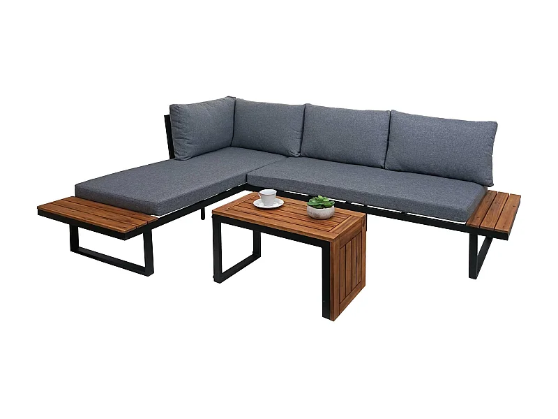 Garten Garnitur MCW-L27 (3er-Set), Dunkelgrau