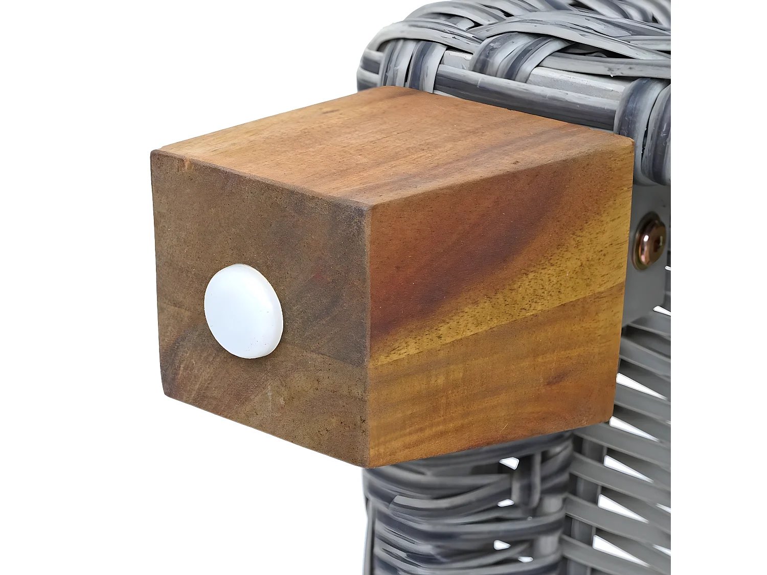 Tuinset MCW-G28 rotan (4-delig),  grijs, kussens lichtgrijs