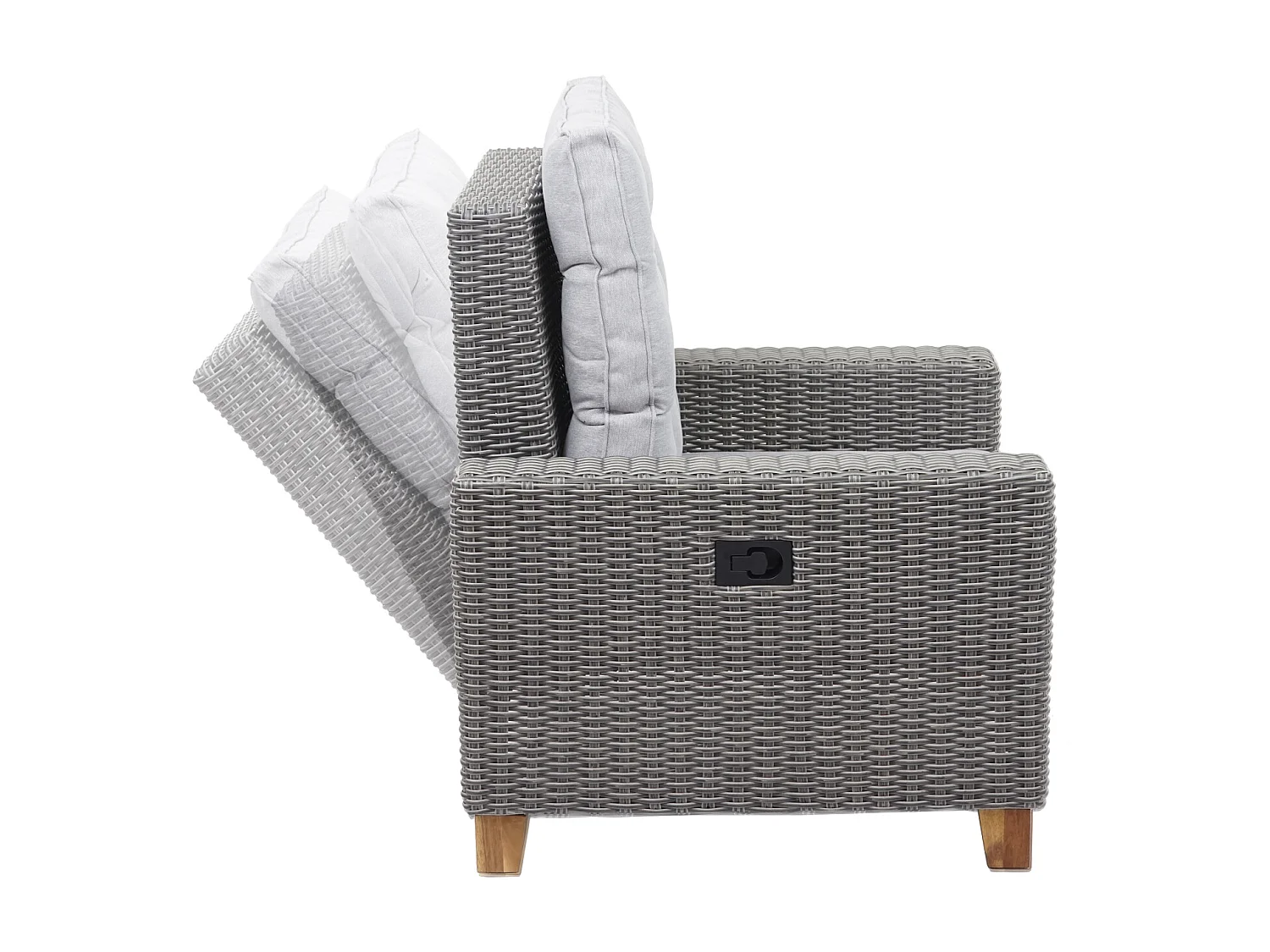 Gartengarnitur MCW-G28 Rattan (4-teilig), Grau, Kissen hellgrau