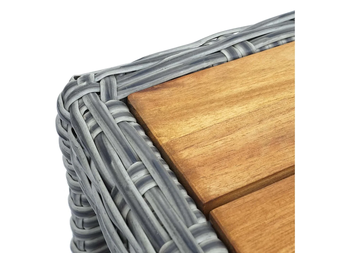 Gartengarnitur MCW-G28 Rattan (4-teilig), Grau, Kissen hellgrau