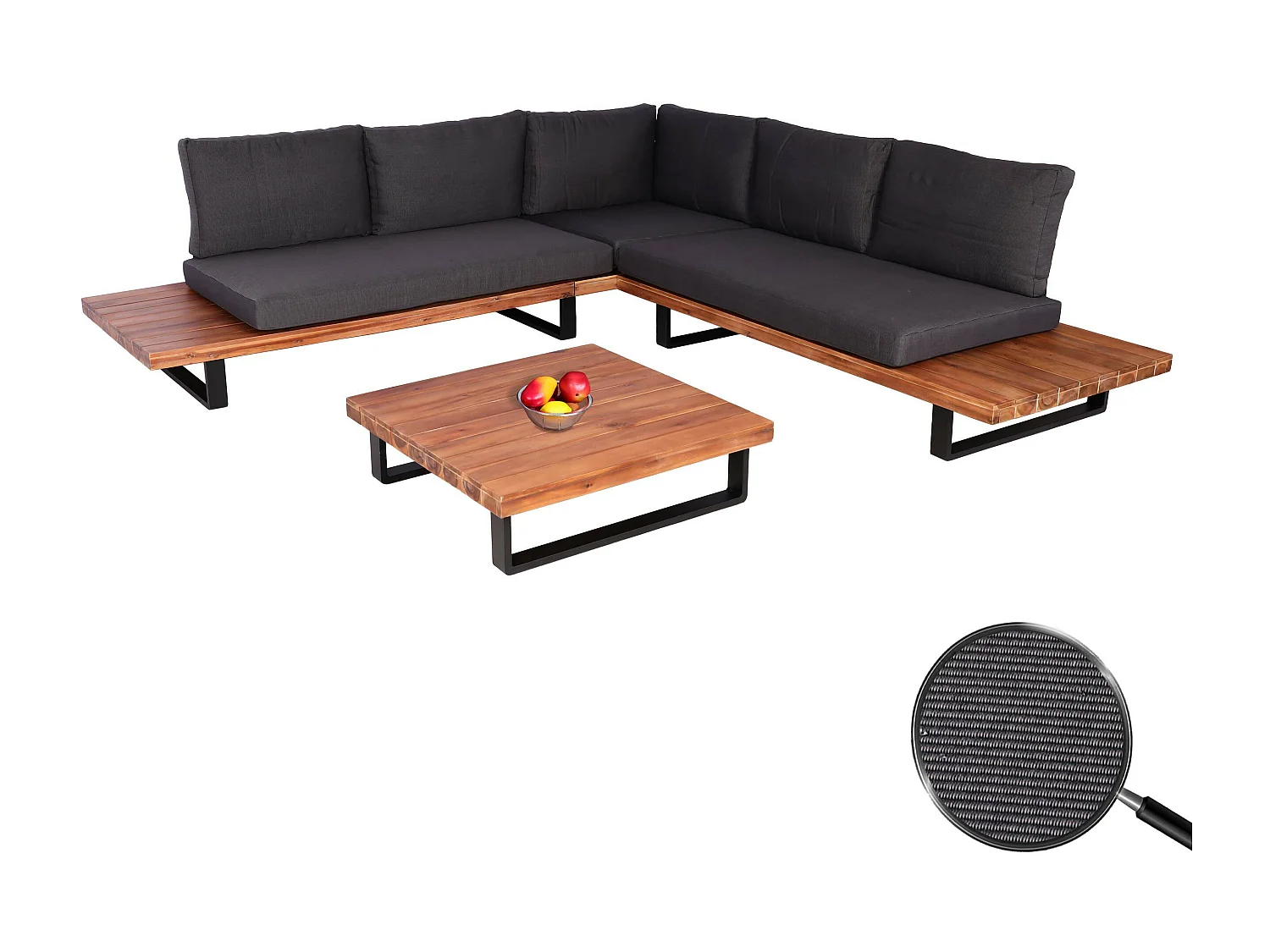 Tuinset MCW-H54 (set van 2),  bruin, donkergrijze bekleding