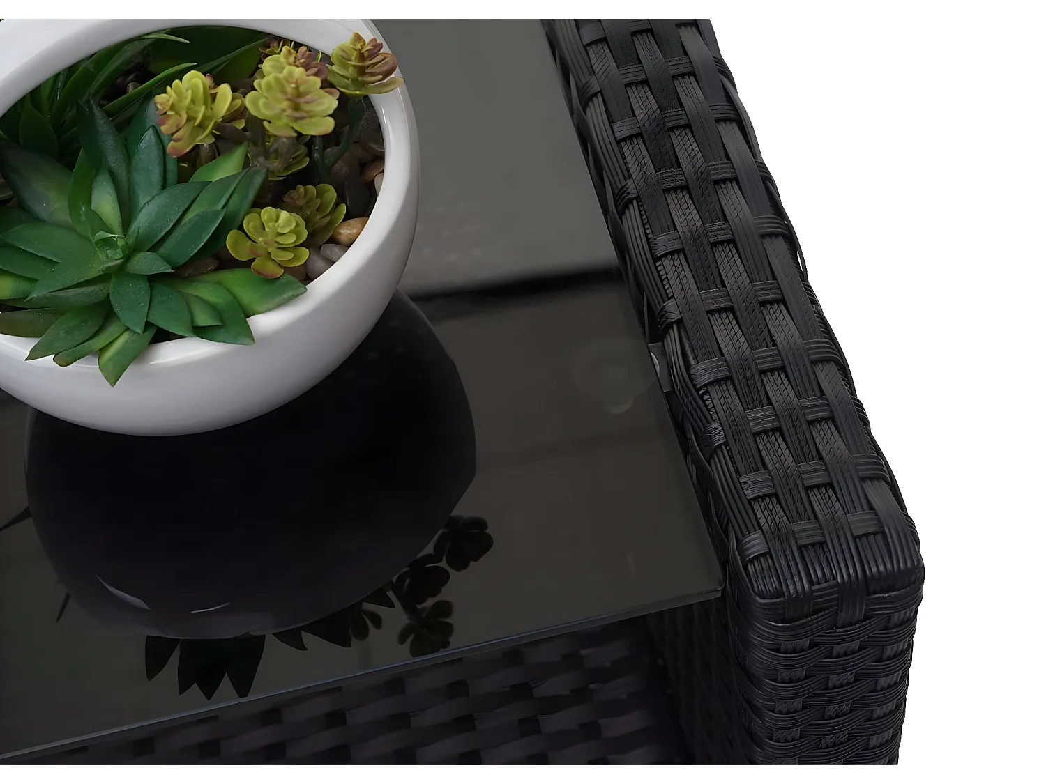 Zestaw rattanowy XXL MCW-F10 (4 szt.),  antracyt