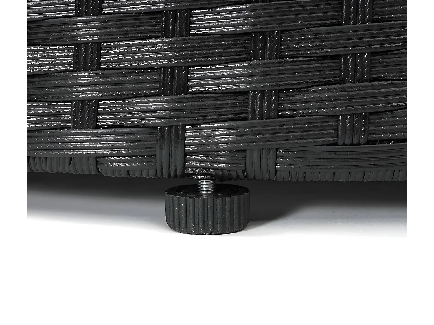 Poly-Rattan Garnitur MCW-E17 rund, Schwarz, Polster dunkelgrau, Kissen terracotta