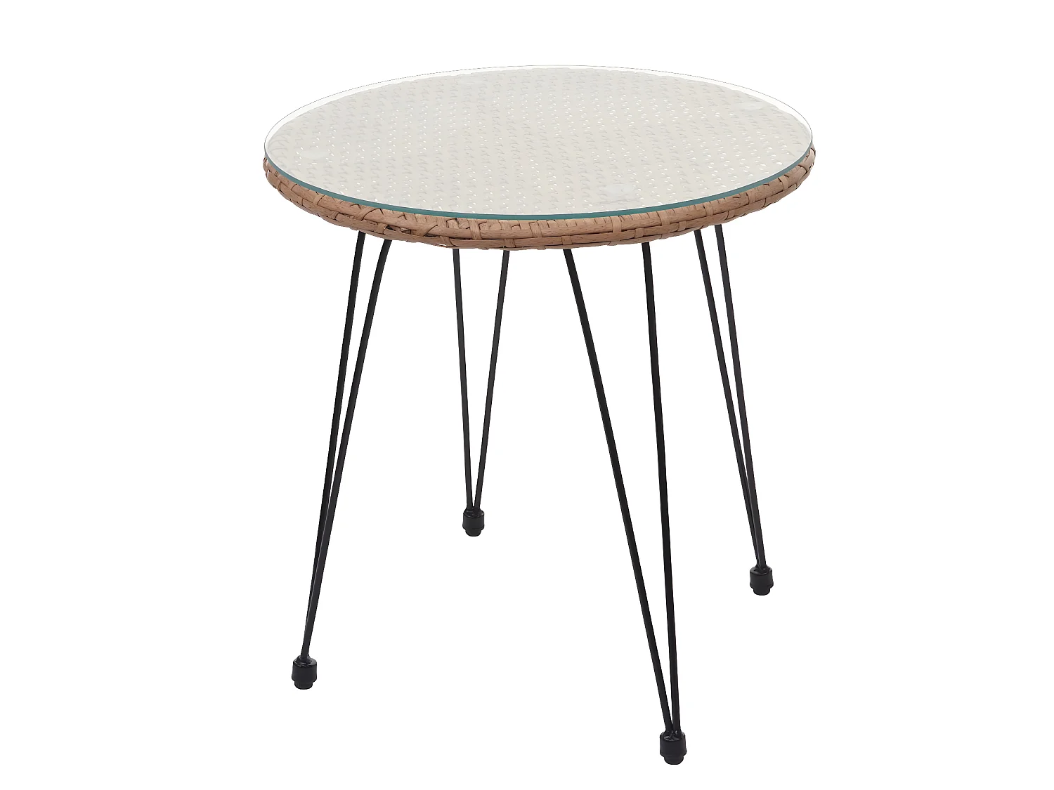 Poly-Rattan Garnitur MCW-G17 (3-teilig), Naturfarben, Kissen creme