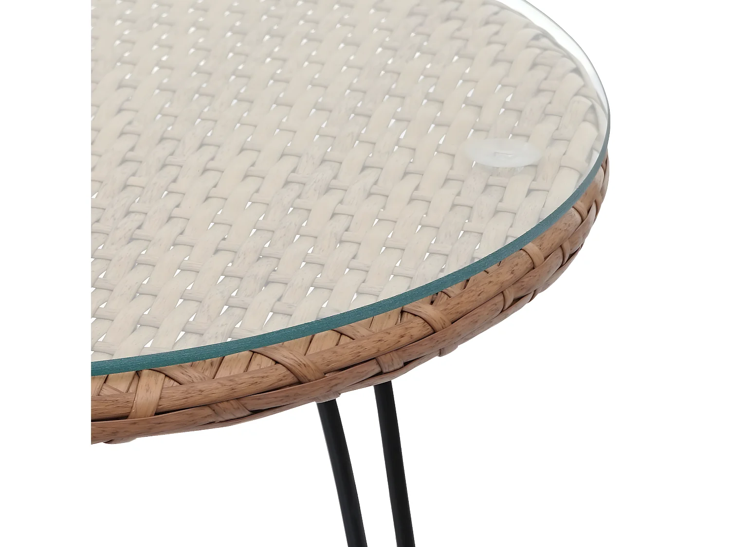 Poly-Rattan Garnitur MCW-G17 (3-teilig), Naturfarben, Kissen creme