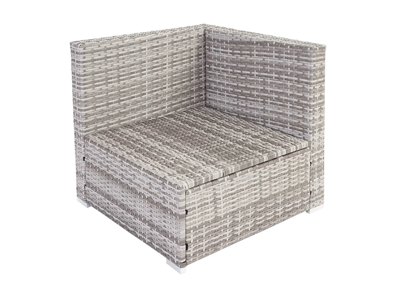 Polyrotan-set Busto,  grijs, kussens crème