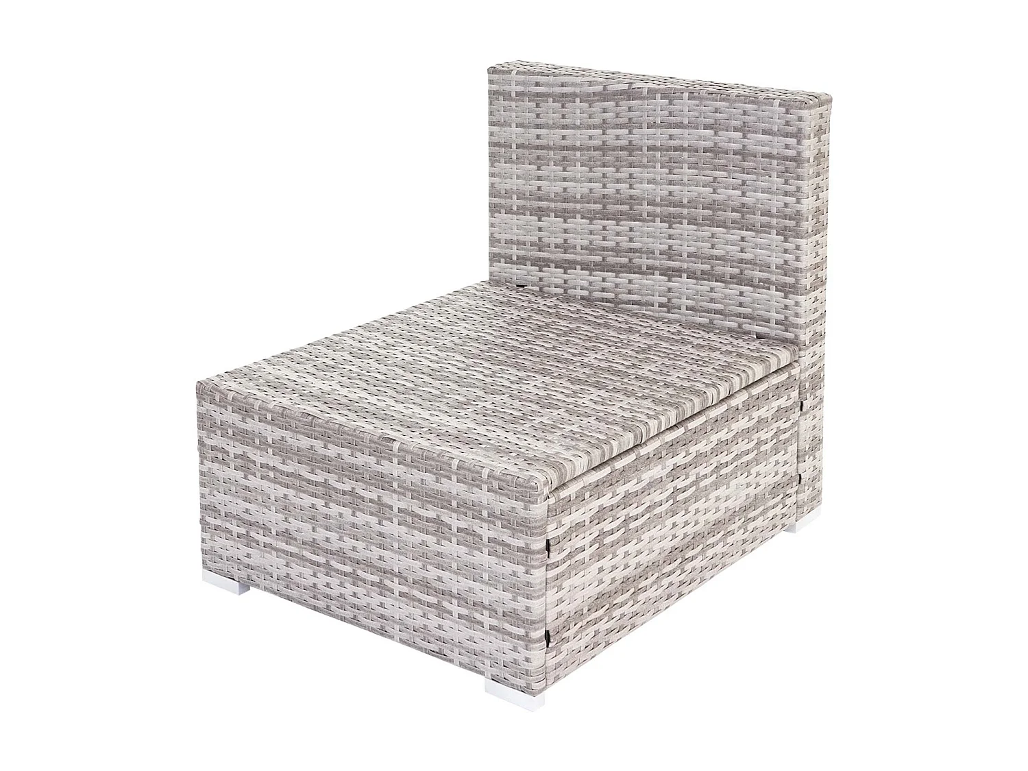 Poly-Rattan-Garnitur Busto, Grau, Kissen creme