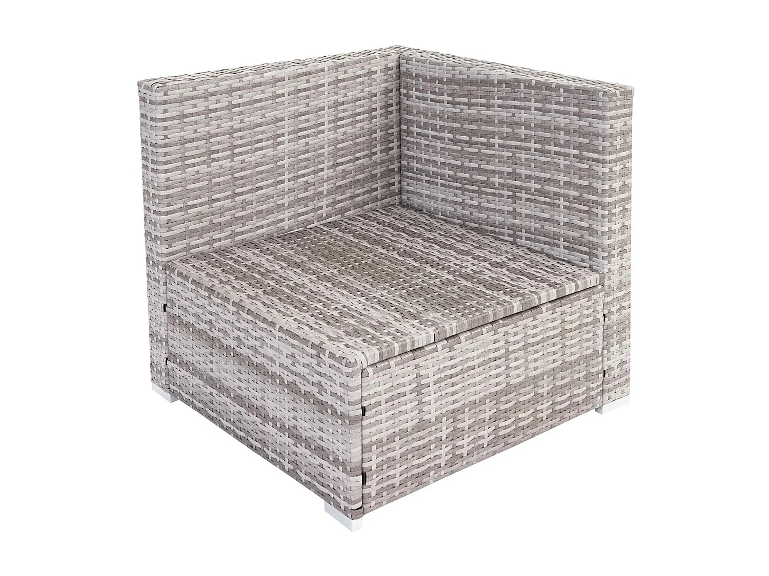 Poly-Rattan-Garnitur Busto, Grau, Kissen creme