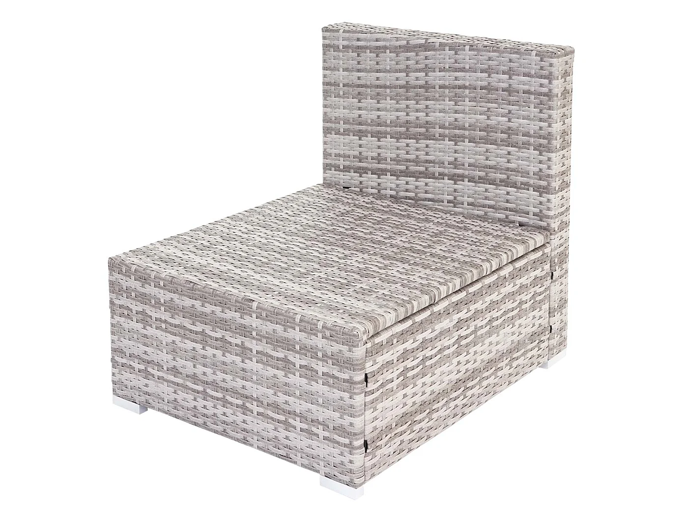 Zestaw z polirattanowym wykończeniem Busto,  szary, poduszki w kolorze kremowym