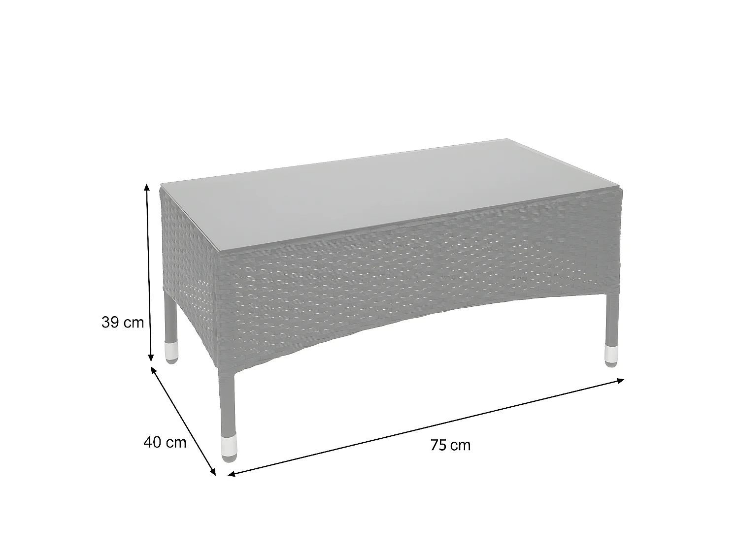 Set salotto giardino esterno salottino elegante MCW-F55 polyrattan nero con cuscini grigio scuro