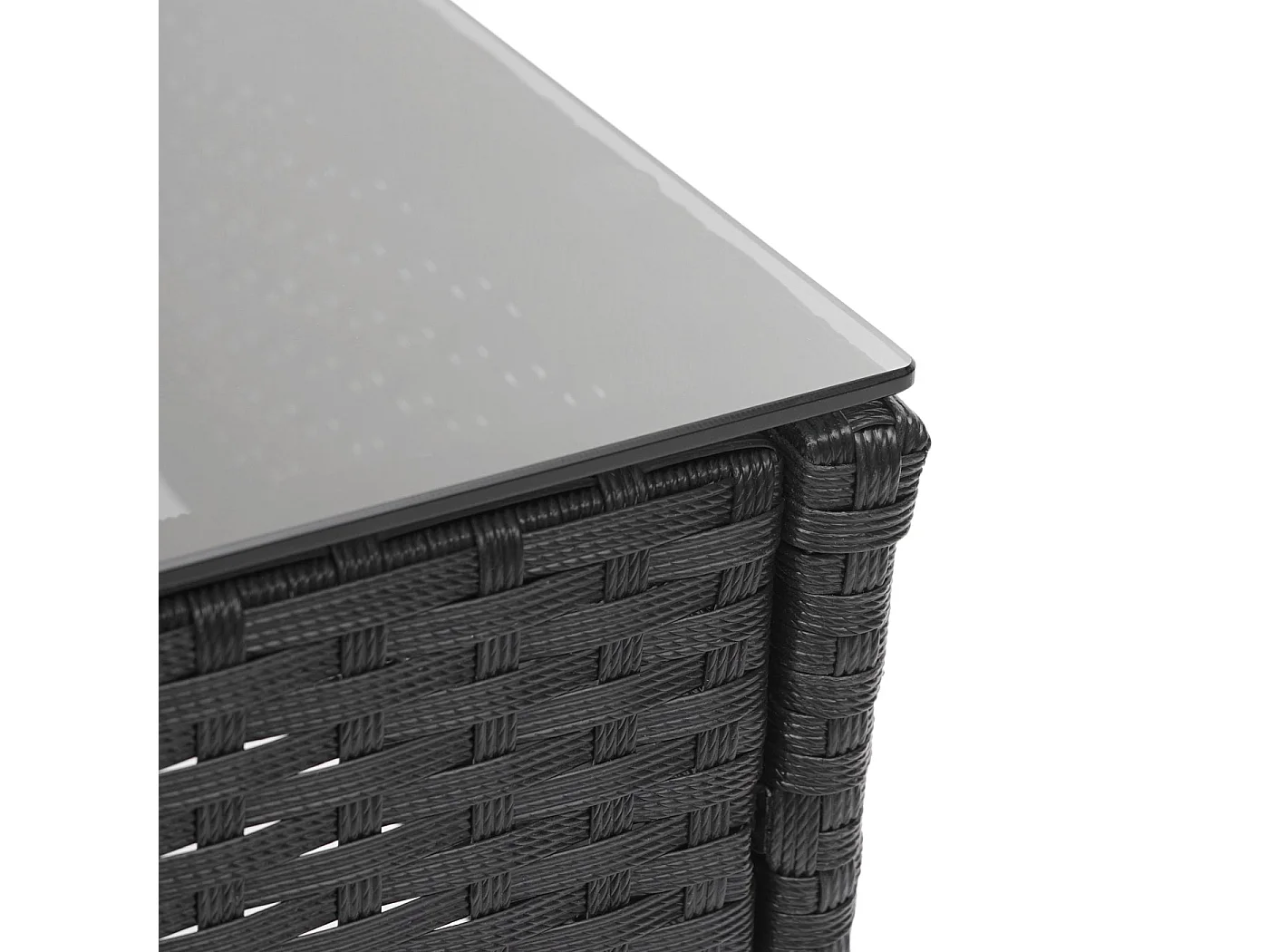 Zestaw polirattanowy MCW-F55 (4-częściowy),  czarny, ciemnoszare poduszki