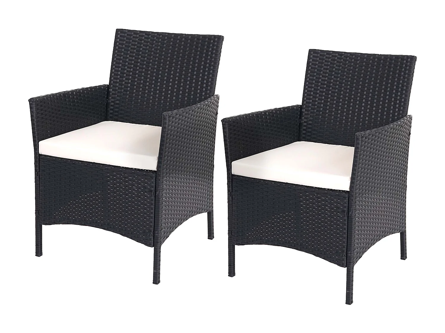 Poly-Rattan-Garnitur  Hamar (7-teilig), Anthrazit, Kissen creme