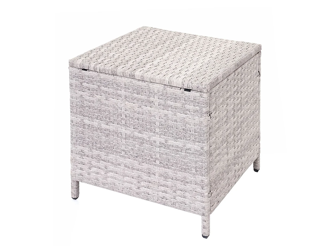 Zestaw polirattanowy MCW-A29,  jasnoszary, kremowe poduszki + 2x stołki