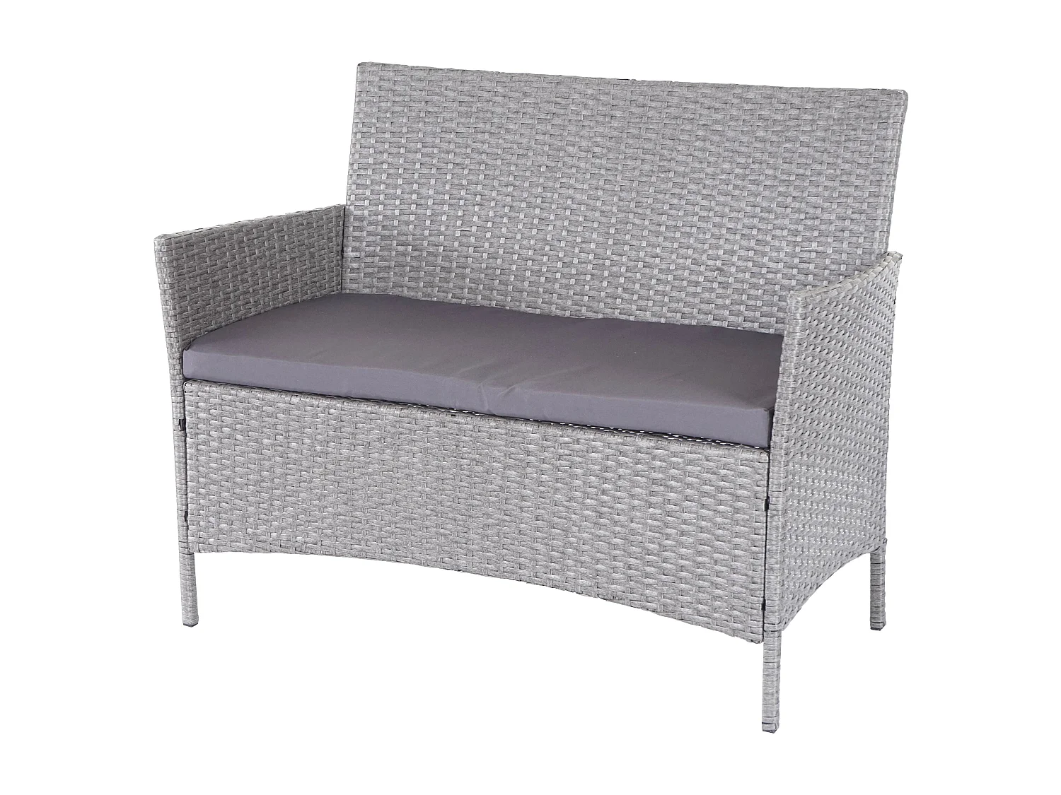 2-1-1 Poly-rotan tuinset Hamar,  grijs, antraciet kussens